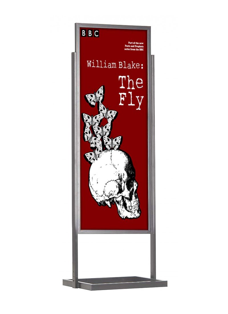1 Tier Large Poster Info Board Sign Stand, Floor Standing Sign Holders